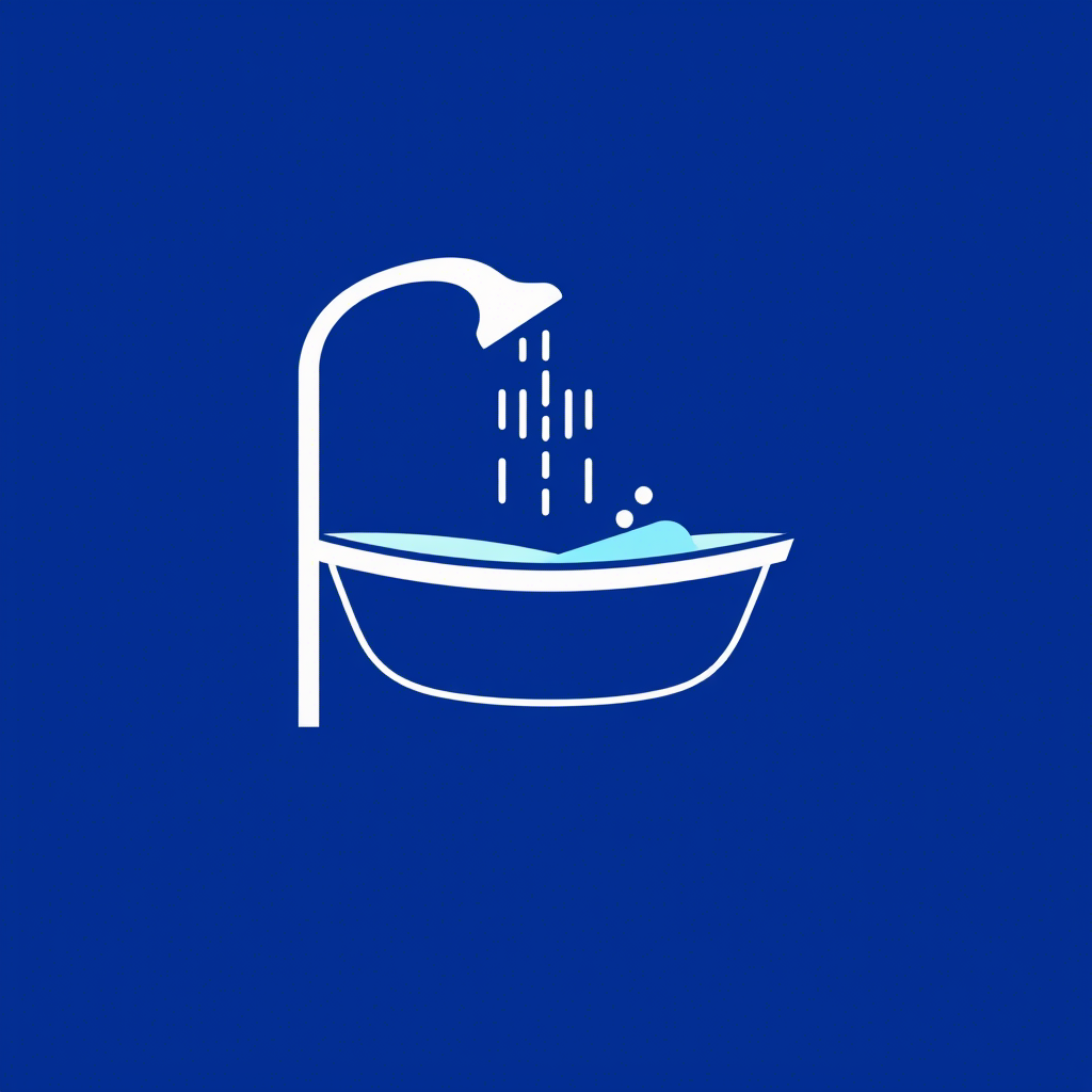 Icône d’une baignoire sous une douche, illustrant un risque de débordement à cause d’un écoulement lent.