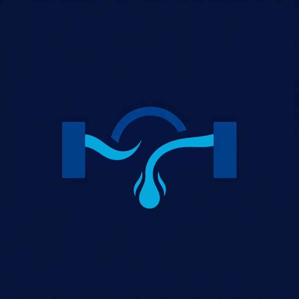 Icône illustrant une fuite ou un écoulement irrégulier entre deux sections de tuyaux.